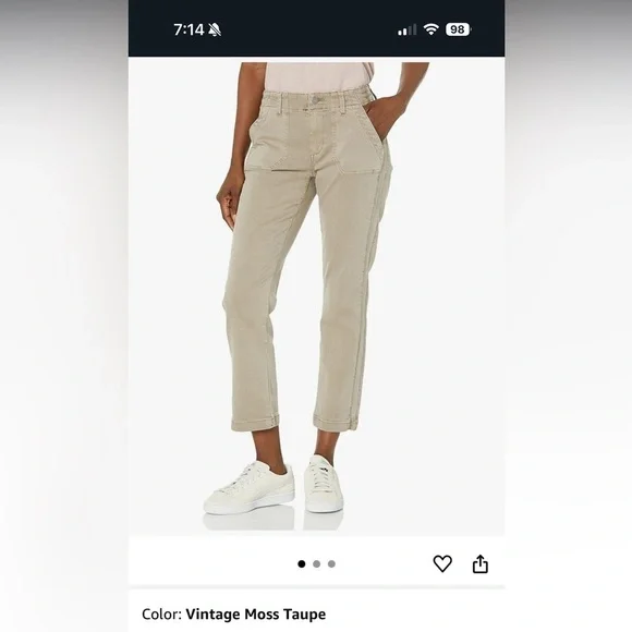 PAIGE Women’s Mayslie Straight Ankle Chino Pants Taupe size 28 - Picture 9 of 9